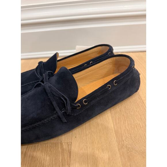 Brunello Cucinelli Lace-detailed navy suede loafers w/tag - Mens EU 46